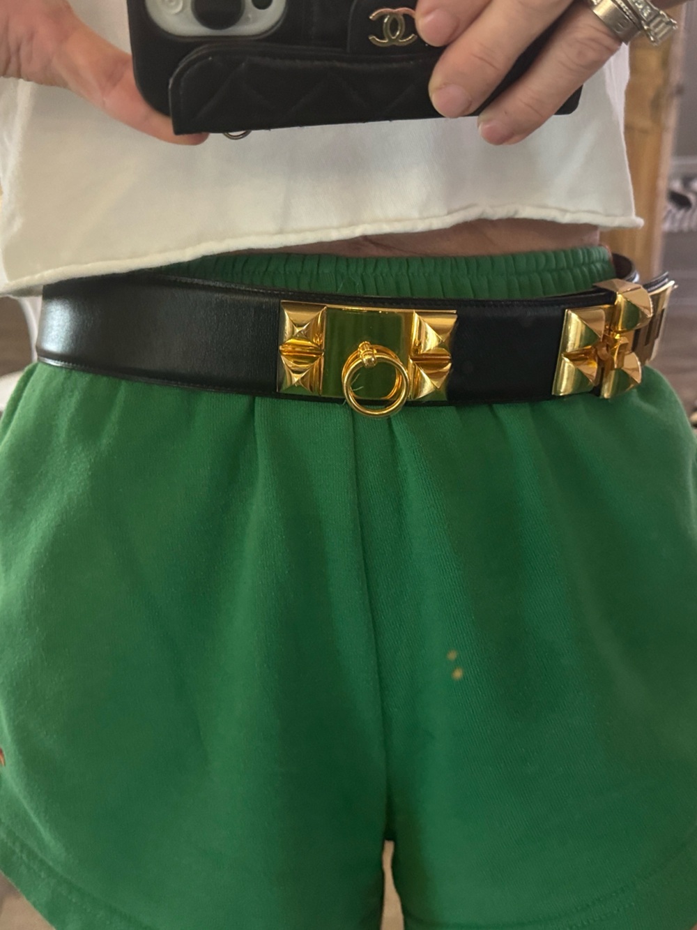 Hermès Collier de Chien Black Box Leather Belt Gold Hardware Size 85 - Picture 17 of 17